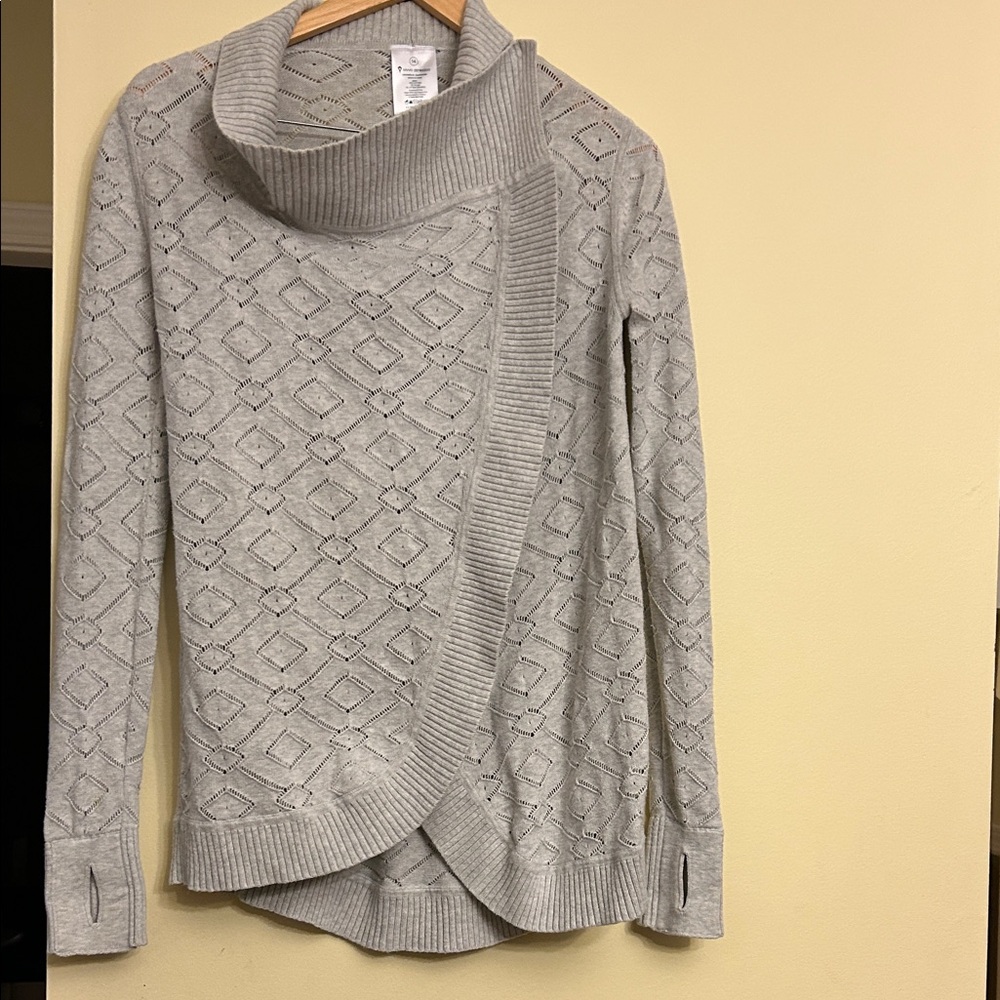 Ivivva Light Gray Cowl Neck Drape light grey Sweater